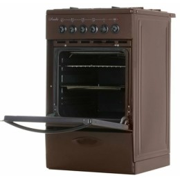 Комбинированная плита ЛЫСЬВА ЭГ 401 МС-2у коричневый (без крышки)