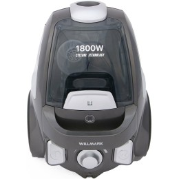 Пылесос WILLMARK VC-1865CY (циклон,  трубка телескопическая металлическая, 1800Вт) (Серо-Черный)