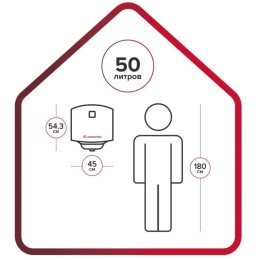 Напопительный водонагреватель Ariston DUNE1 R 50 V 1.5K SLIM PL