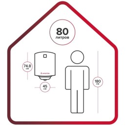 Водонагреватель ARISTON DUNE1 R 80 V 1,5K SLIM PL 3700636 Накопительный