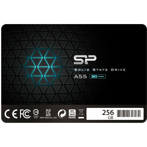 SSD накопитель 2.5" Silicon Power 256GB A56 <SP256GBSS3A56B25> (SATA3, up to 560/530MBs, 3D TLC, Phison, 7mm)