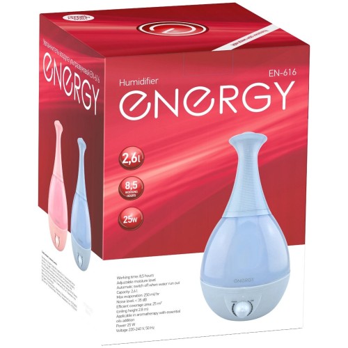 Увлажнитель воздуха ENERGY EN-616 голубой 2,6л, 25Вт, 220B (в уп. 6 шт)