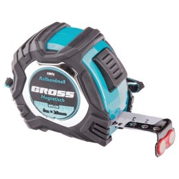 Рулетка Magnetisch, 5 м х 25 мм обрезиненный корпус,автоматическая фиксация GROSS 32572
