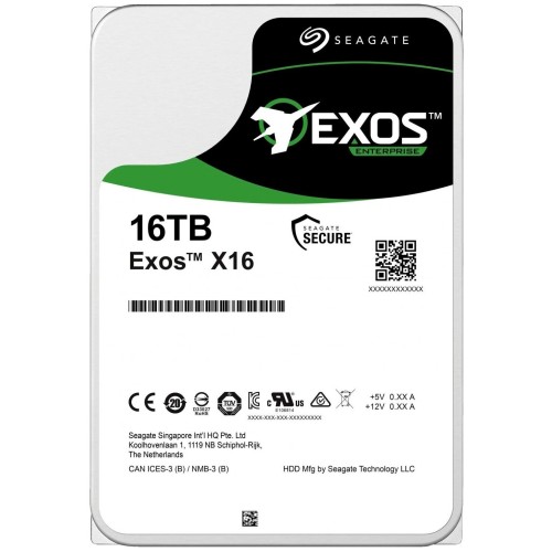 Жесткий диск SEAGATE 16Tb, ST16000NM002G, SAS Exos X16, 7200 rpm, 256Mb buffer