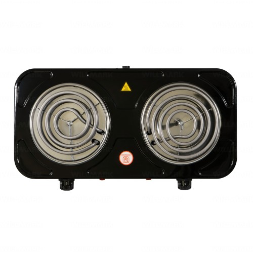 Плита электрическая WILLMARK НS-215Т (2 спир конф.*145 mm/1000Вт.,150*1500Вт, нерж сталь, черный)