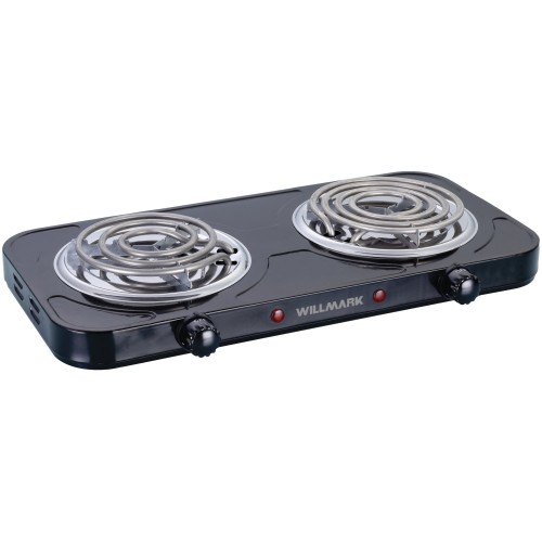 Плита электрическая WILLMARK НS-215Т (2 спир конф.*145 mm/1000Вт.,150*1500Вт, нерж сталь, черный)