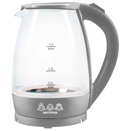 Электрочайник МАСТЕРИЦА ЕК-1801G, дымчатый, 1,8л, стекло, 1850 Вт