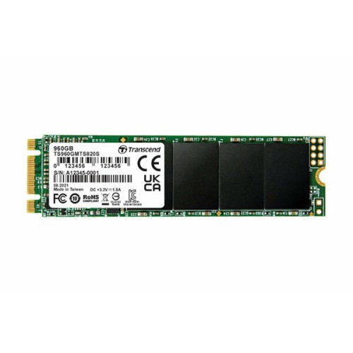 Накопитель SSD M.2 Transcend 960Gb MTS820 <TS960GMTS820S> (SATA3, up to 560/520MBs, 75000 IOPs, 3D TLC, 22х80мм)