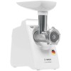 Мясорубка BOSCH MFW3910W CompactPower, 1900Вт, 2,3 кг/мин, цвет: белый, механическая за щита от перегрузки, 1 скор. Комплект: 2 диска для фарша, насадка для кол басок