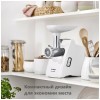 Мясорубка BOSCH MFW3910W CompactPower, 1900Вт, 2,3 кг/мин, цвет: белый, механическая за щита от перегрузки, 1 скор. Комплект: 2 диска для фарша, насадка для кол басок