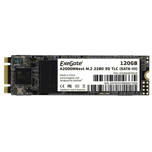 Накопитель SSD  ExeGate EX280467RUS A2000MNext 120 Gb M.2 2280  3D TLC (SATA-III)