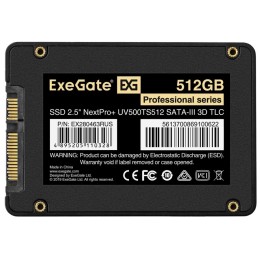 Накопитель SSD ExeGate EX280463RUS UV500NextPro+ 2.5" 512 GB SATA-III 3D TLС