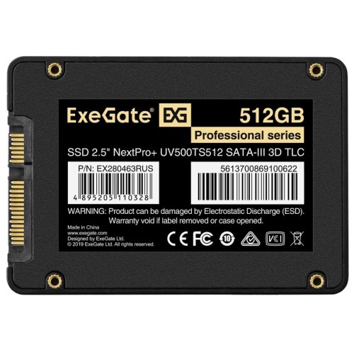 Накопитель SSD ExeGate EX280463RUS UV500NextPro+ 2.5" 512 GB SATA-III 3D TLС