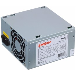 Блок питания 400W Exegate AA400, ATX, 8cm fan, 24p+4p, 2*SATA, 1*IDE без защиты