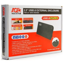 Внешний корпус для HDD/SSD AgeStar 3UB2A14 SATA II пластик/алюминий черный 2.5"