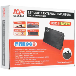 Внешний корпус для HDD/SSD AgeStar 3UB2A14 SATA II пластик/алюминий черный 2.5"
