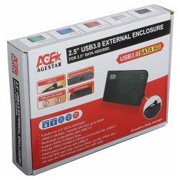 Внешний корпус для HDD/SSD AgeStar 3UB2A14 SATA II пластик/алюминий черный 2.5"
