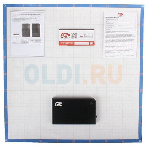 Внешний корпус для HDD/SSD AgeStar 3UB2A14 SATA II пластик/алюминий черный 2.5"