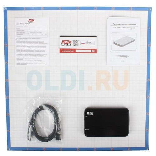 Внешний корпус для HDD/SSD AgeStar 3UB2A12 SATA пластик/алюминий черный 2.5"