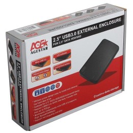 Внешний корпус для HDD/SSD AgeStar 3UB2A12 SATA пластик/алюминий черный 2.5"