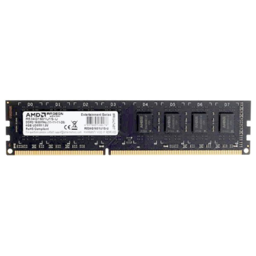 Память AMD 4GB DDR3 1600MHz DIMM R3 Value Series Black R534G1601U1S-U Non-ECC, CL11, 1.5V, Retail