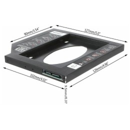 ORIENT UHD-2SC9PL, Шасси для 2.5" SATA HDD для установки в SATA отсек оптического привода ноутбука 9.5 мм, пластик (30842)