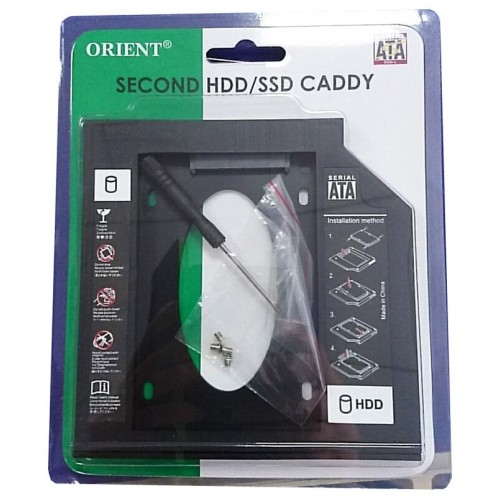 ORIENT UHD-2SC9PL, Шасси для 2.5" SATA HDD для установки в SATA отсек оптического привода ноутбука 9.5 мм, пластик (30842)