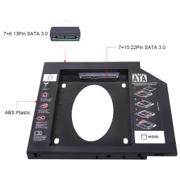 ORIENT UHD-2SC9PL, Шасси для 2.5" SATA HDD для установки в SATA отсек оптического привода ноутбука 9.5 мм, пластик (30842)