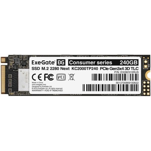 Накопитель SSD  ExeGate EX282315RUS KC2000MNext 240 Gb M.2 2280  3D TLC (PCI-E x4)