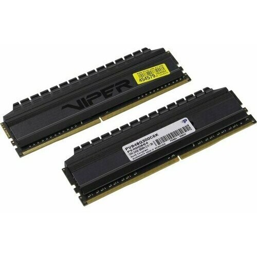 Оперативная память DDR 4 DIMM 8Gb (4GBx2) PC24000, 3000Mhz, PATRIOT BLACKOUT Kit (PVB48G300C6K) (retail)
