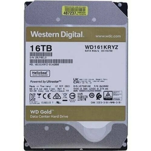 Жесткий диск Western Digital SATA 10TB 7200RPM 6GB/S 128MB GOLD WD102KRYZ