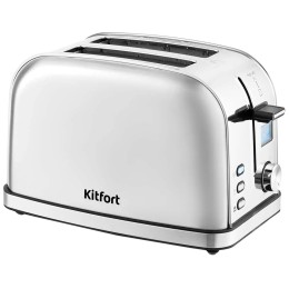 Тостер KITFORT КТ-2036-6 /  800-950 Вт.Ёмкость: 2 тоста одновременно,серебристый.