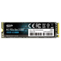 Накопитель SSD M.2 Silicon Power 1.0Tb A60 <SP001TBP34A60M28> (PCI-E 3.0 х4, up to 2200/1600MBs, 250000 IOPs, 3D TLC, NVMe 1.3, 600TBW, 22х80мм)
