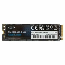 Накопитель SSD M.2 Silicon Power 1.0Tb A60 <SP001TBP34A60M28> (PCI-E 3.0 х4, up to 2200/1600MBs, 250000 IOPs, 3D TLC, NVMe 1.3, 600TBW, 22х80мм)