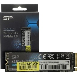 Накопитель SSD M.2 Silicon Power 1.0Tb A60 <SP001TBP34A60M28> (PCI-E 3.0 х4, up to 2200/1600MBs, 250000 IOPs, 3D TLC, NVMe 1.3, 600TBW, 22х80мм)