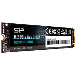 Накопитель SSD M.2 Silicon Power 1.0Tb A60 <SP001TBP34A60M28> (PCI-E 3.0 х4, up to 2200/1600MBs, 250000 IOPs, 3D TLC, NVMe 1.3, 600TBW, 22х80мм)