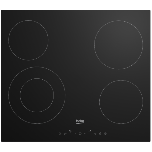 Встраиваемая варочная панель BEKO HIC64402E Стеклокерамическая поверхность: 4 зоны нагрева (1 двойная ). LED Display. Сенсорное управление спереди. 9 уровней нагрева. Таймер. Индикатор остаточного тепла. Блокировка от детей. Контроль закипания. Автоотключ