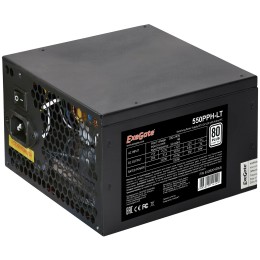 Блок питания 550W ExeGate 550PPH-LT-OEM, 80+, ATX, black, APFC, 12cm, 24p, (4+4)p, 5*SATA, 3*IDE
