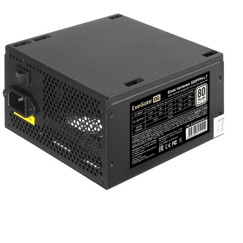 Блок питания 550W ExeGate 550PPH-LT-OEM, 80+, ATX, black, APFC, 12cm, 24p, (4+4)p, 5*SATA, 3*IDE