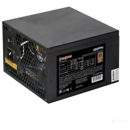 Блок питания 600W ExeGate 600PPH-OEM, 80+Bronze, ATX, black, APFC, 12cm, 24p, (4+4)p, 5*SATA, 3*IDE