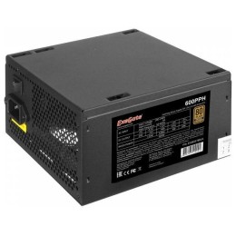 Блок питания 600W ExeGate 600PPH-OEM, 80+Bronze, ATX, black, APFC, 12cm, 24p, (4+4)p, 5*SATA, 3*IDE
