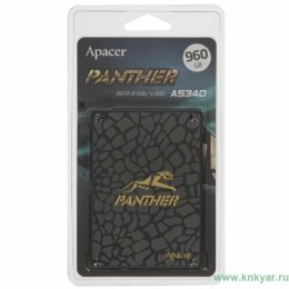 SSD 2.5" Apacer 960Gb AS340 <AP960GAS340G-1> (SATA3, up to 550/510MBs, 80000 IOPs, 3D TLC, 7mm)