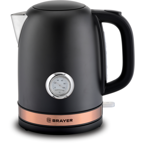 Электрочайник BRAYER BR1005BK 2200Вт.1,7 л, STRIX, сталь окраш, термометр, черн.