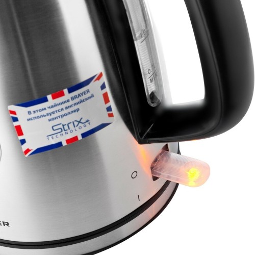 Электрочайник BRAYER BR1022 2200Вт.1,7 л, STRIX, стальной, термометр.