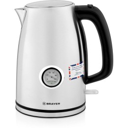 Электрочайник BRAYER BR1022 2200Вт.1,7 л, STRIX, стальной, термометр.