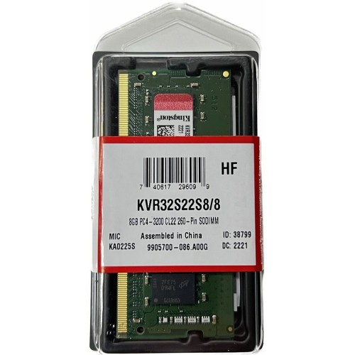 Модуль памяти Kingston SODIMM 8GB 3200MHz DDR4 Non-ECC CL22  SR x8