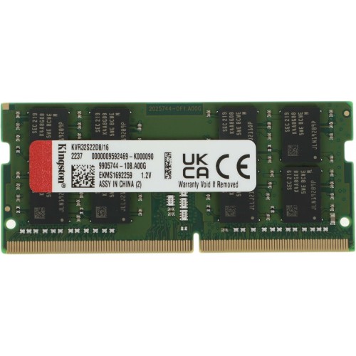 Память оперативная Kingston SODIMM 16GB 3200MHz DDR4 Non-ECC CL22  DR x8