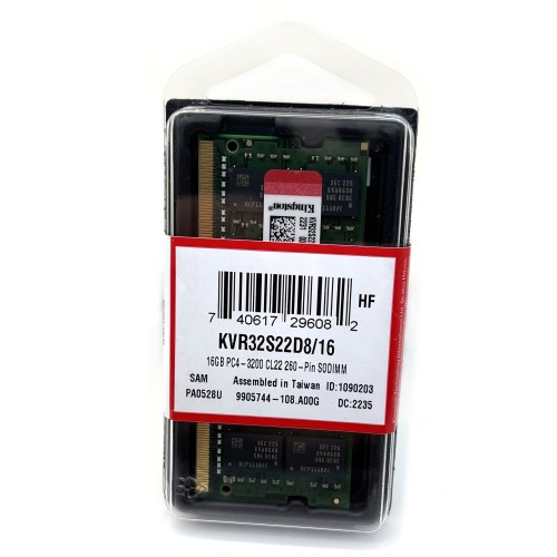 Память оперативная Kingston SODIMM 16GB 3200MHz DDR4 Non-ECC CL22  DR x8
