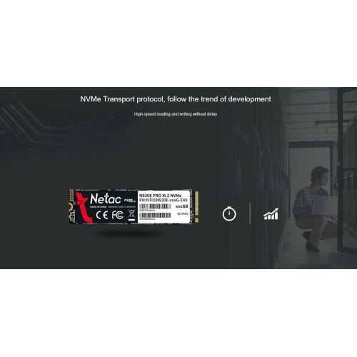 Накопитель SSD M.2 Netac 512Gb N930E Pro Series <NT01N930E-512G-E4X> Retail (PCI-E 3.1 x4, up to 2080/1700MBs, 3D TLC/QLC, NVMe 1.3, 22х80mm)