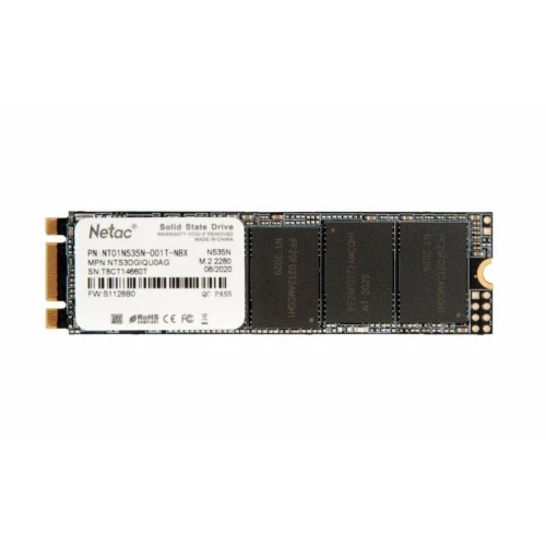 Накопитель SSD M.2 Netac 1.0Tb N535N Series <NT01N535N-001T-N8X> Retail (SATA3, up to 540/490MBs, 3D TLC, 22х80mm)